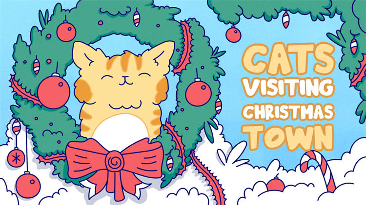 《猫造访圣诞小镇》Cats Visiting Christmas Town 美版中文
